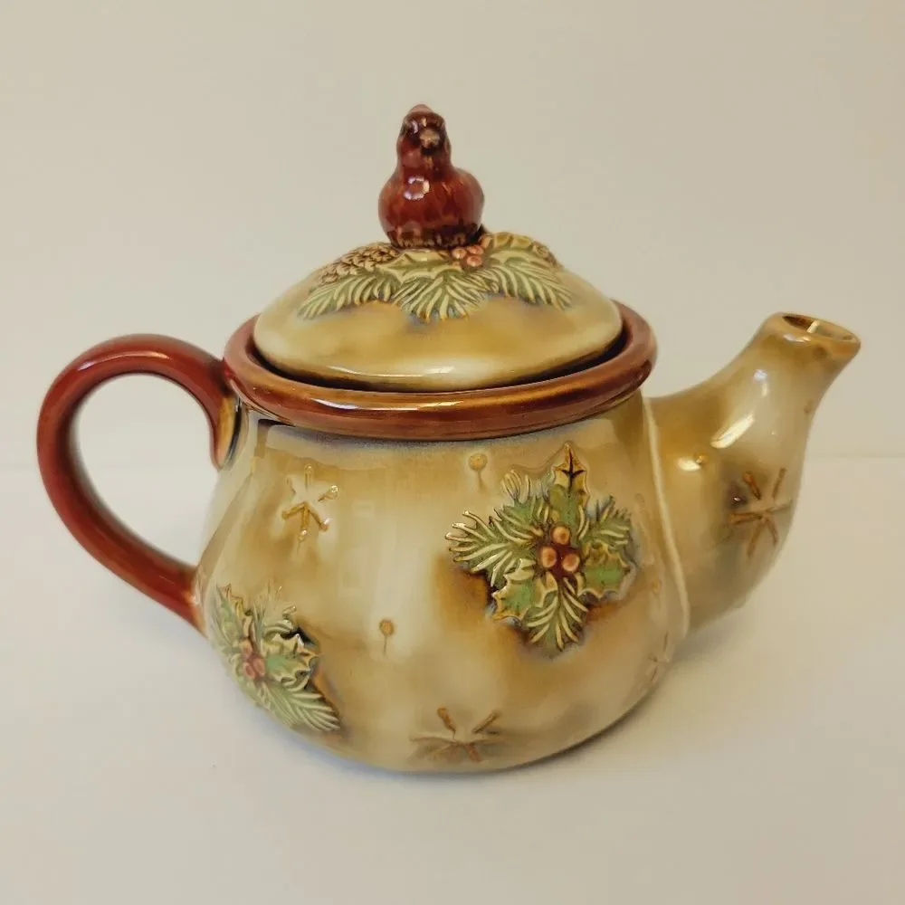 Ceramic Fall Colors Birds Design Mark A Teapot - Picture 3 of 10